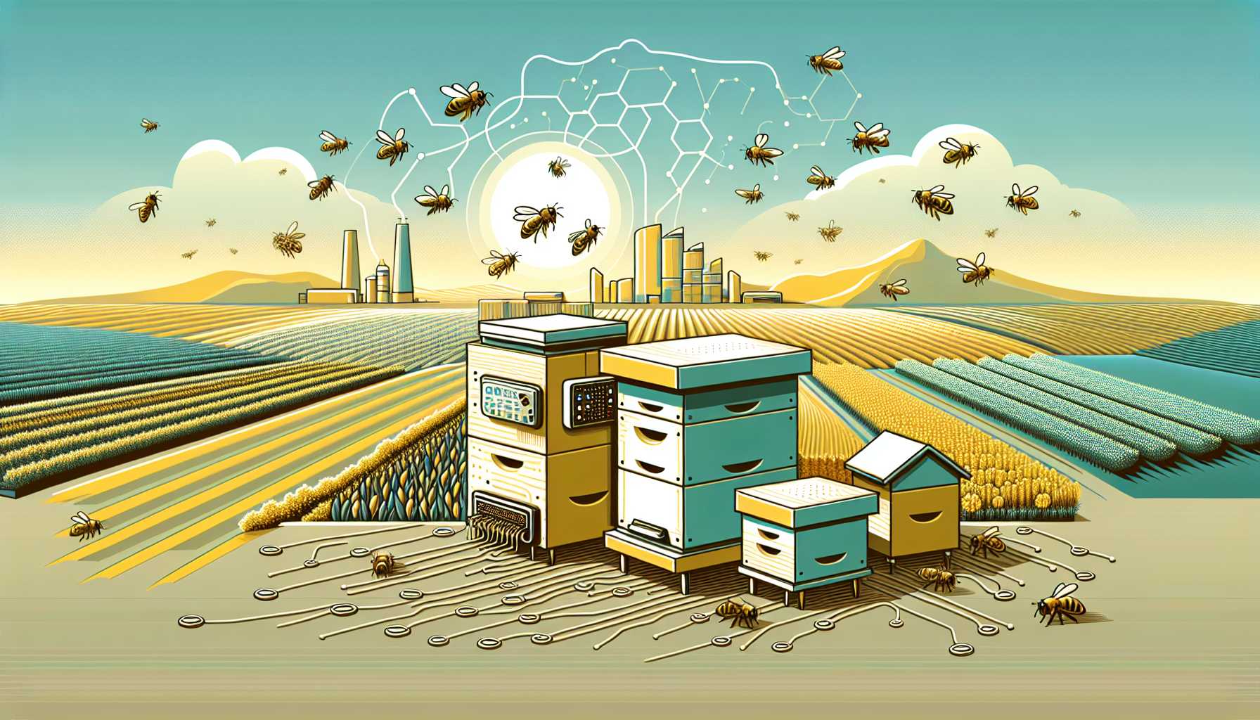 Illustration of beehive sensors
