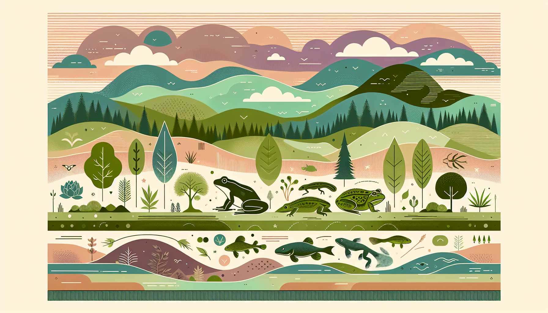 Illustration of diverse species clusters