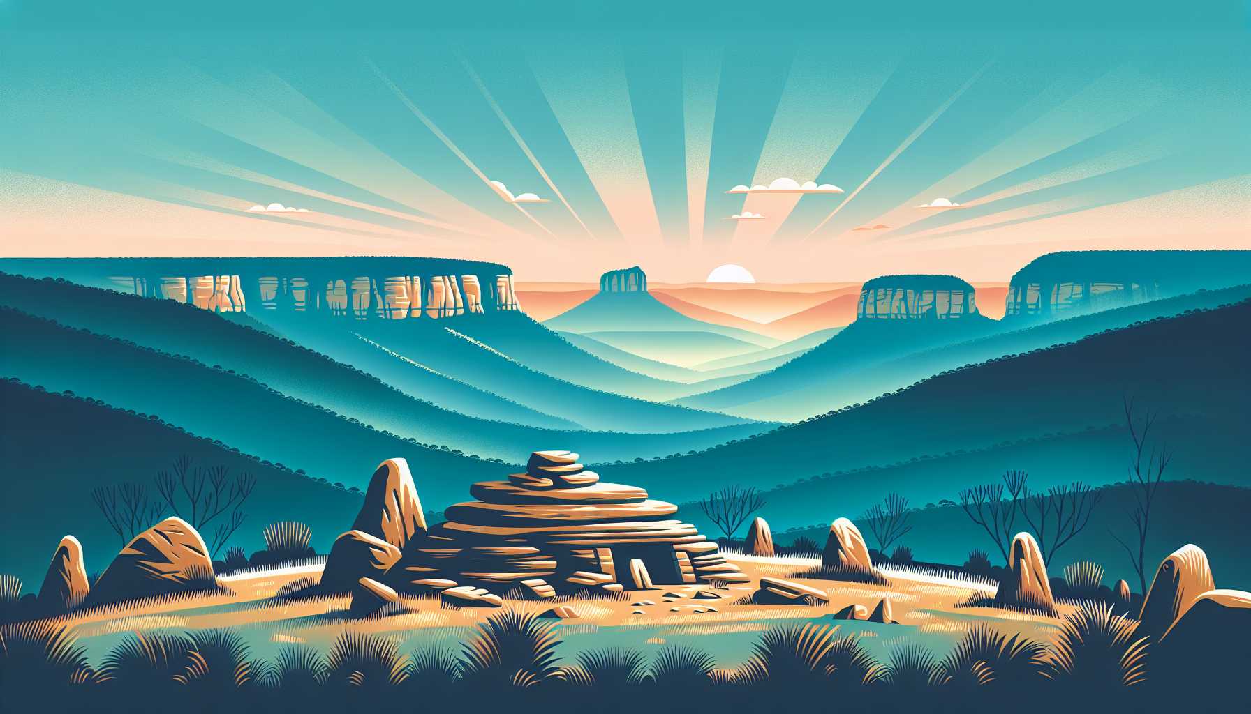 Illustration of ancient Aboriginal shelter