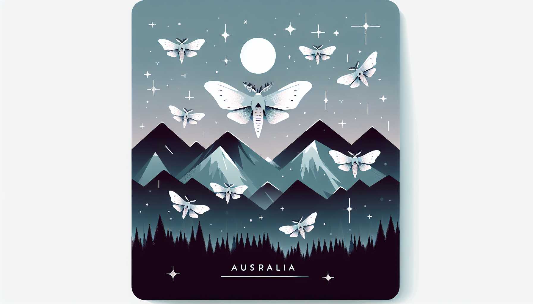 Illustration of bogong moths migrating