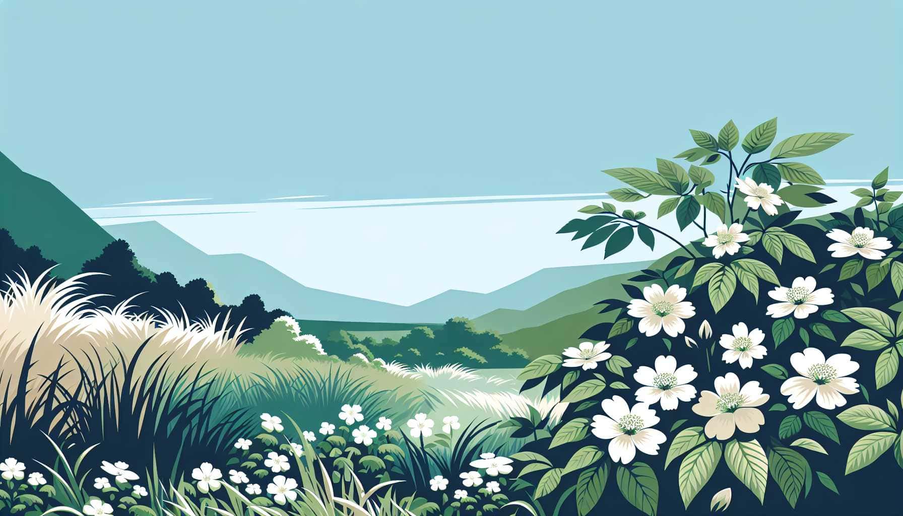Illustration of Cahaba lilies in nature