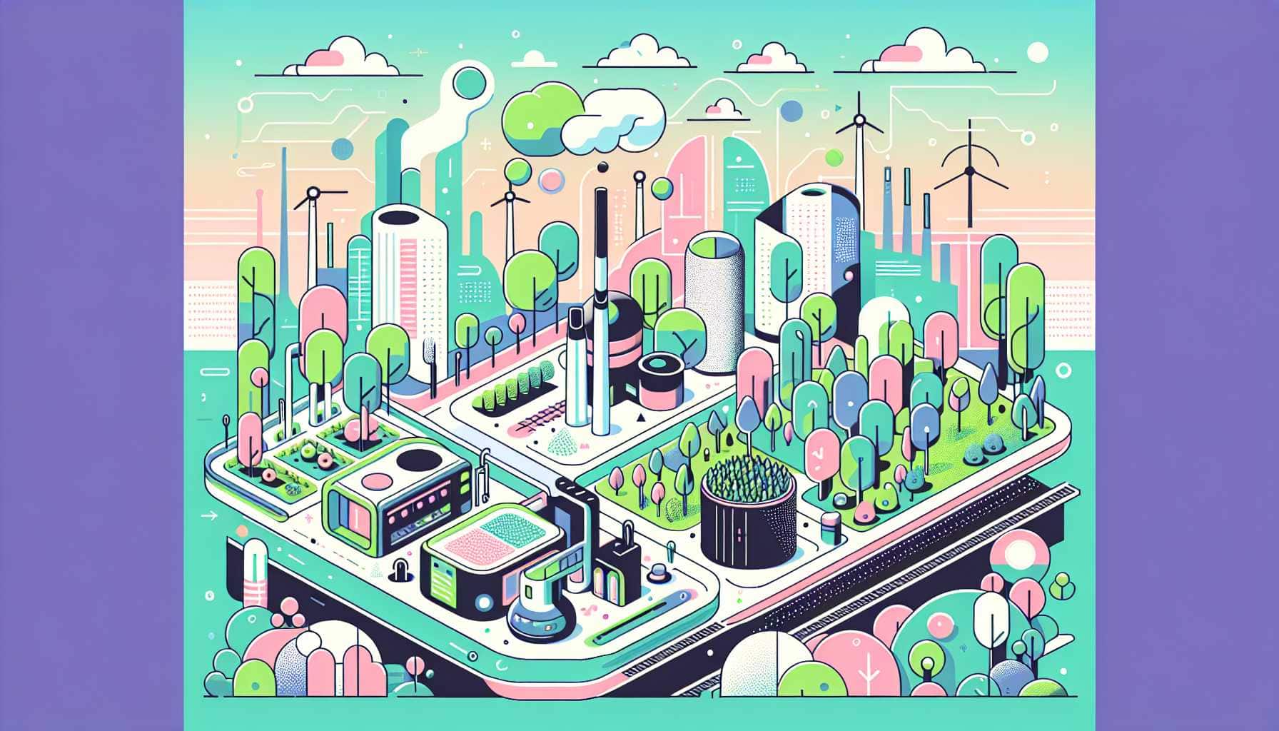 Illustration of carbon removal projects