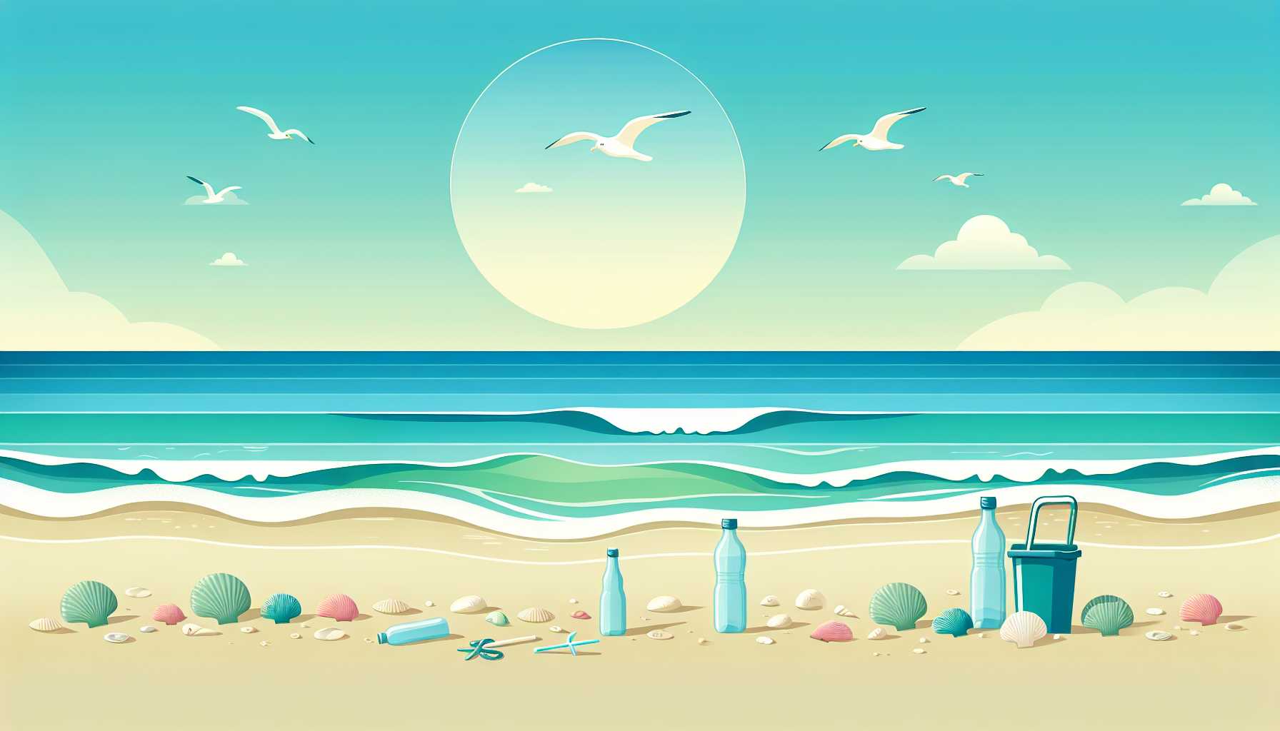 Illustration of a pristine beach