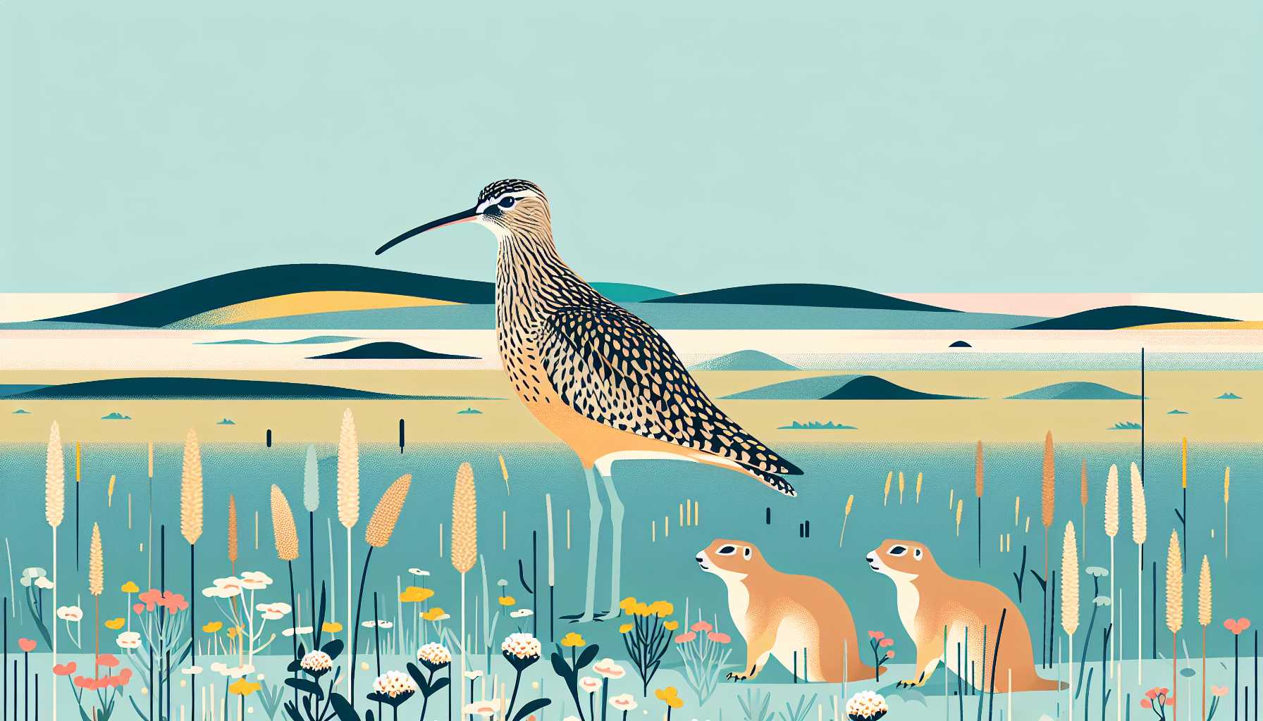 Illustration of curlews eavesdropping