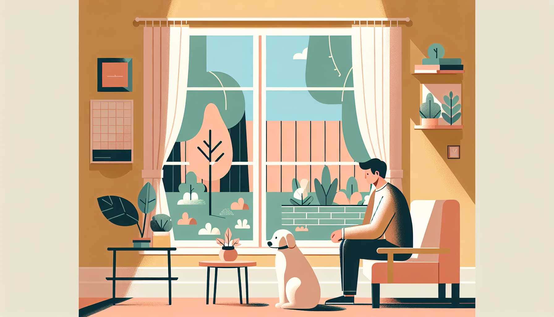 Illustration of a person with pet