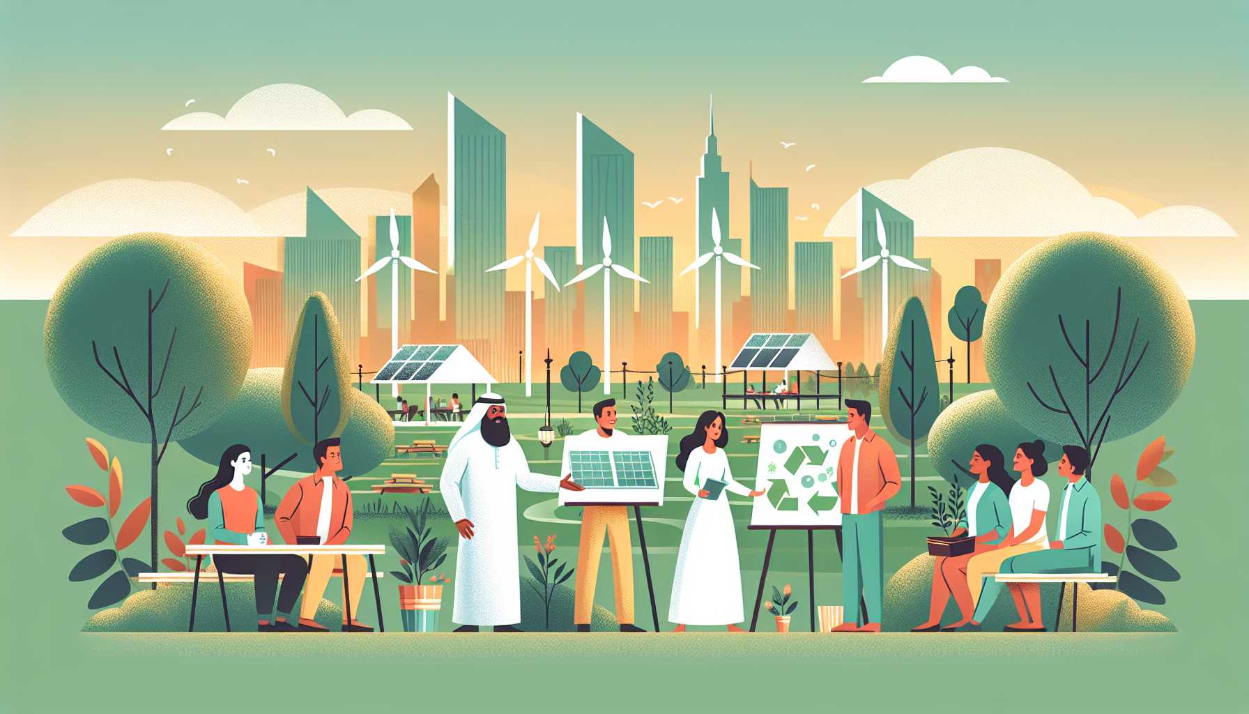 Illustration of diverse community initiative