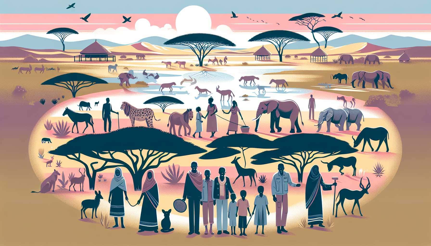 Illustration of wildlife and community