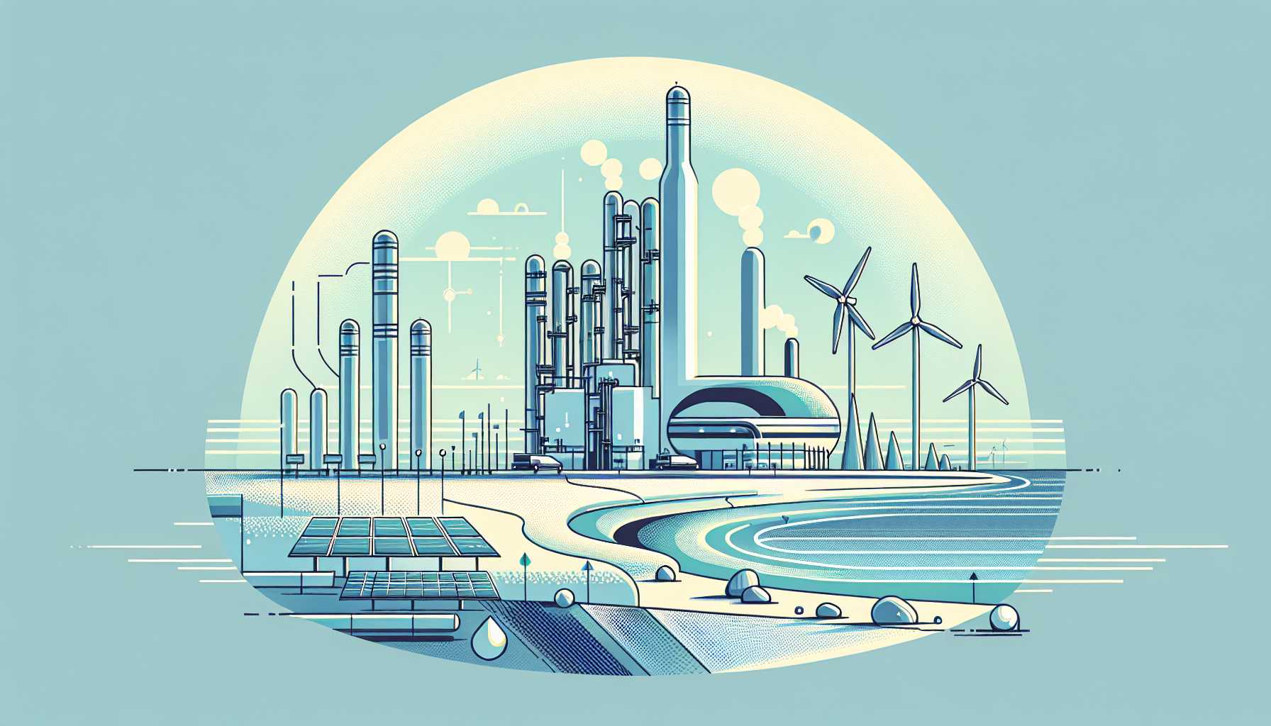 Illustration of a carbon capture terminal
