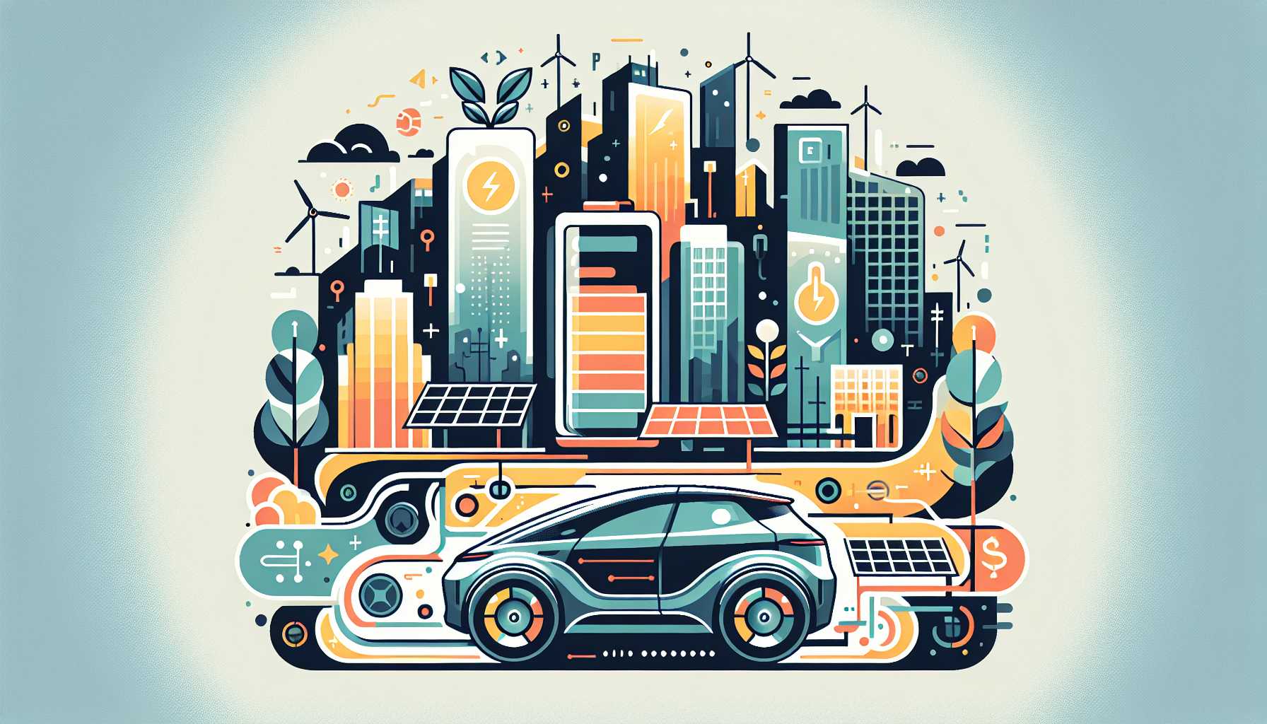 Illustration of a futuristic electric vehicle