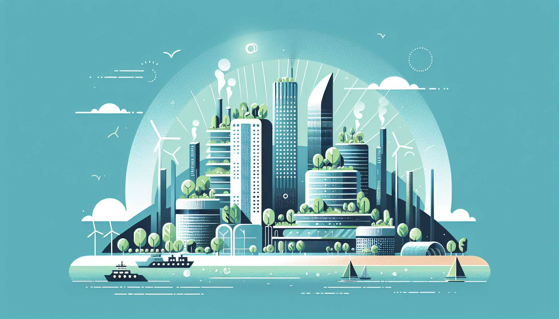 Illustration of a futuristic city
