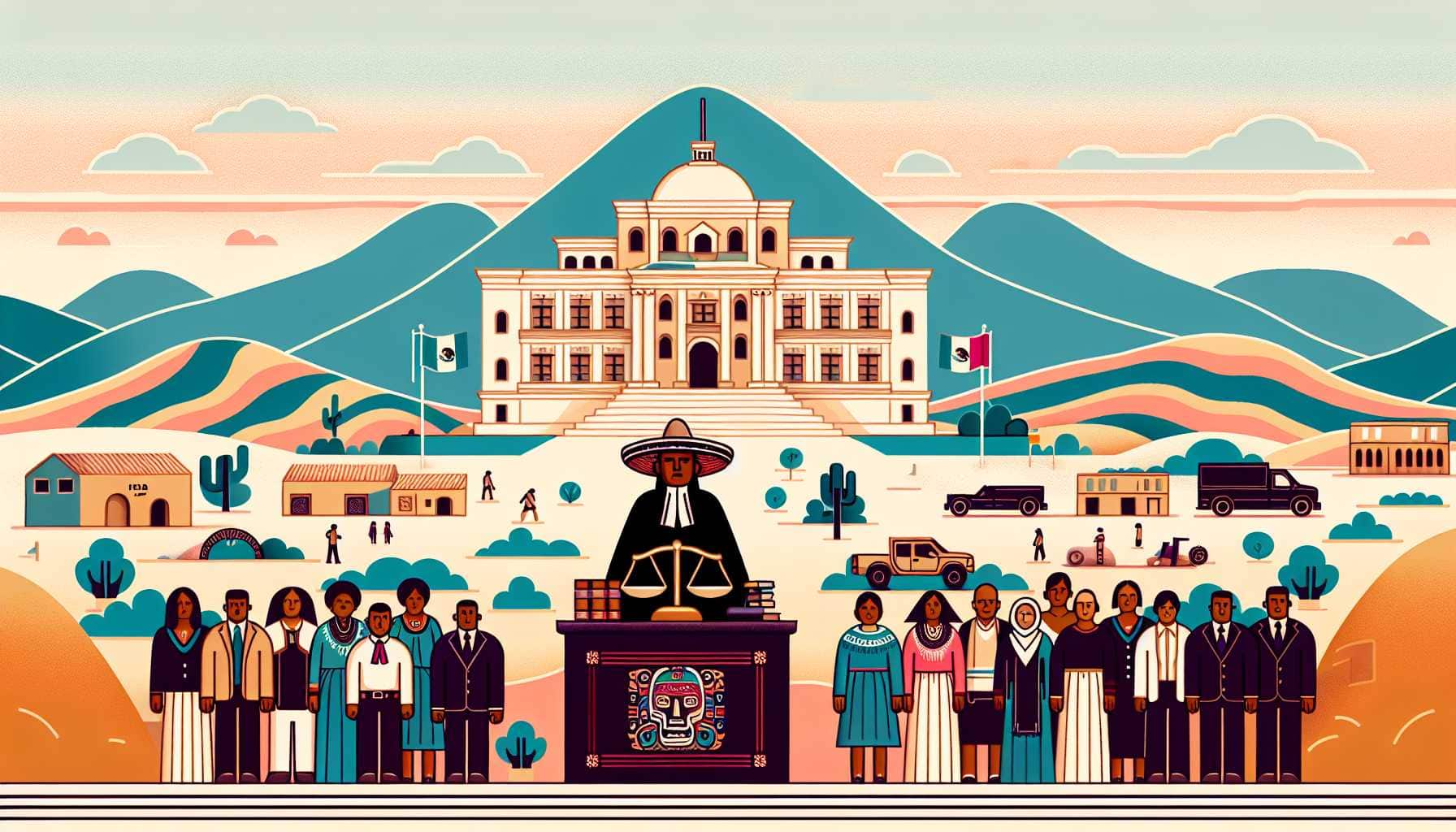 Illustration of Indigenous lawyer celebrating