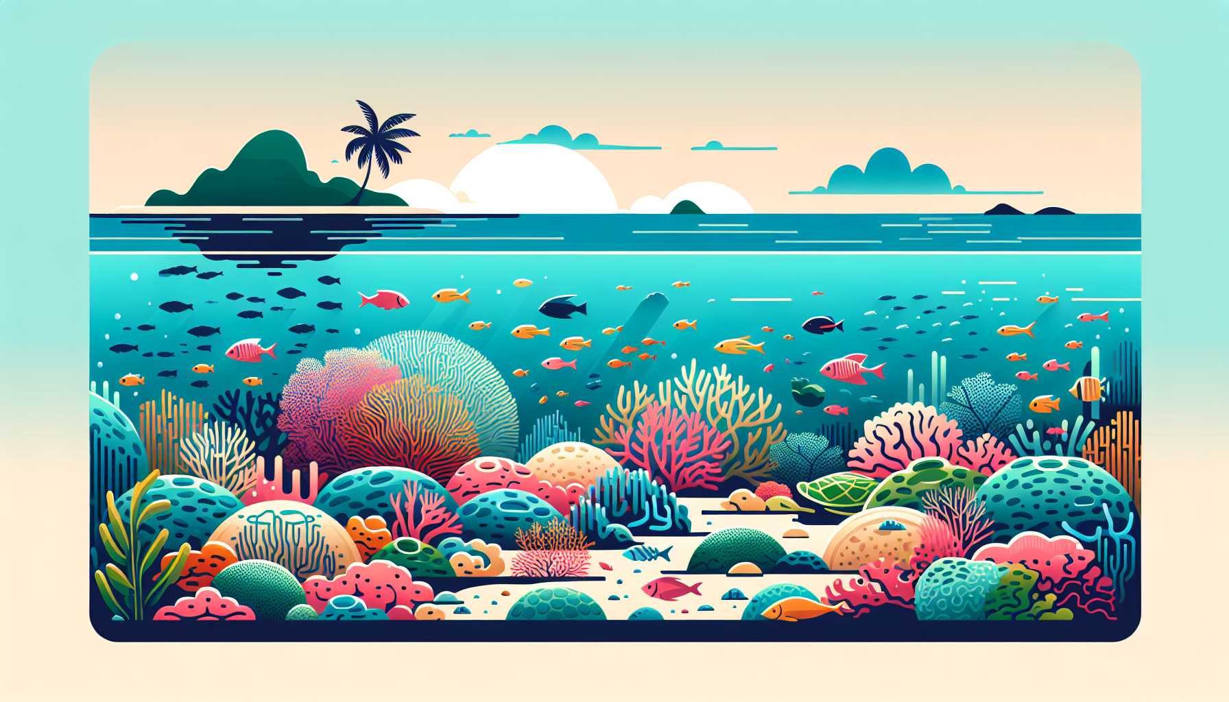 Illustration of a vibrant marine reserve