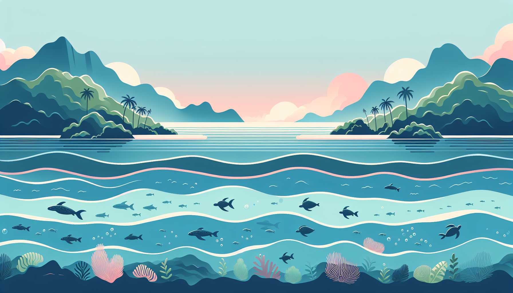 Illustration of marine life