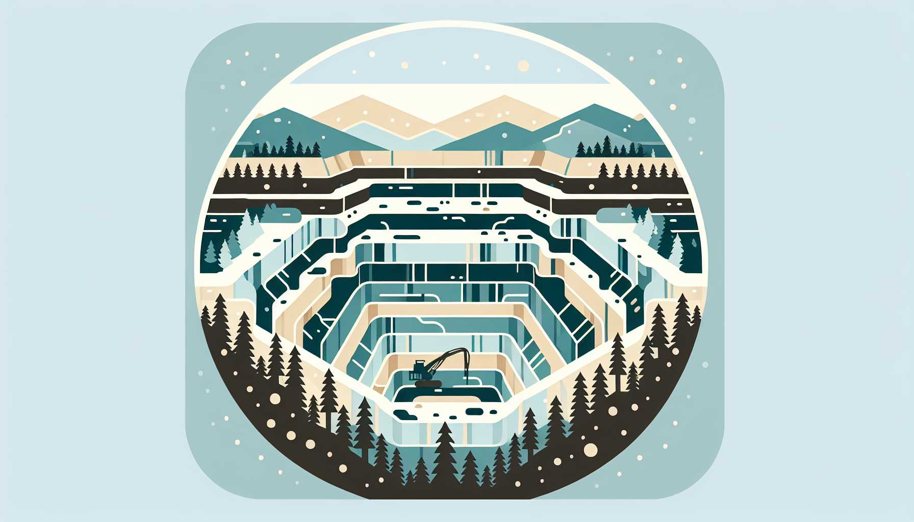 Illustration of mining landscape