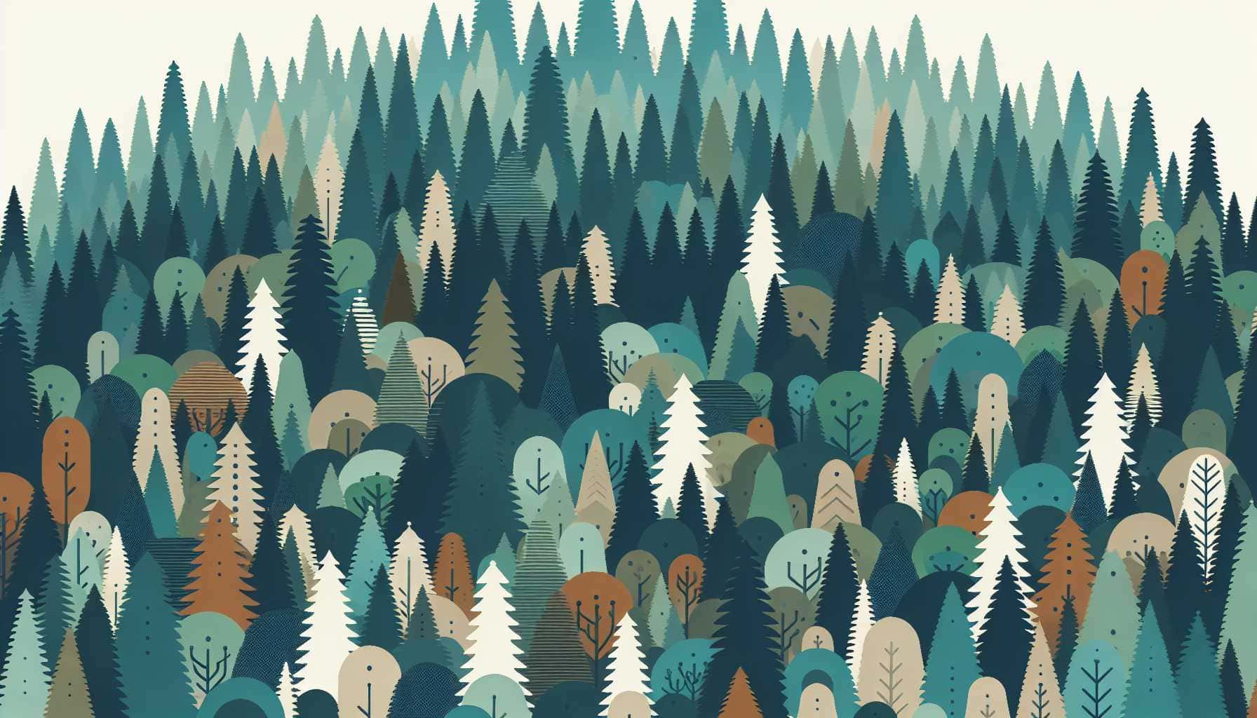 Illustration of a dense forest