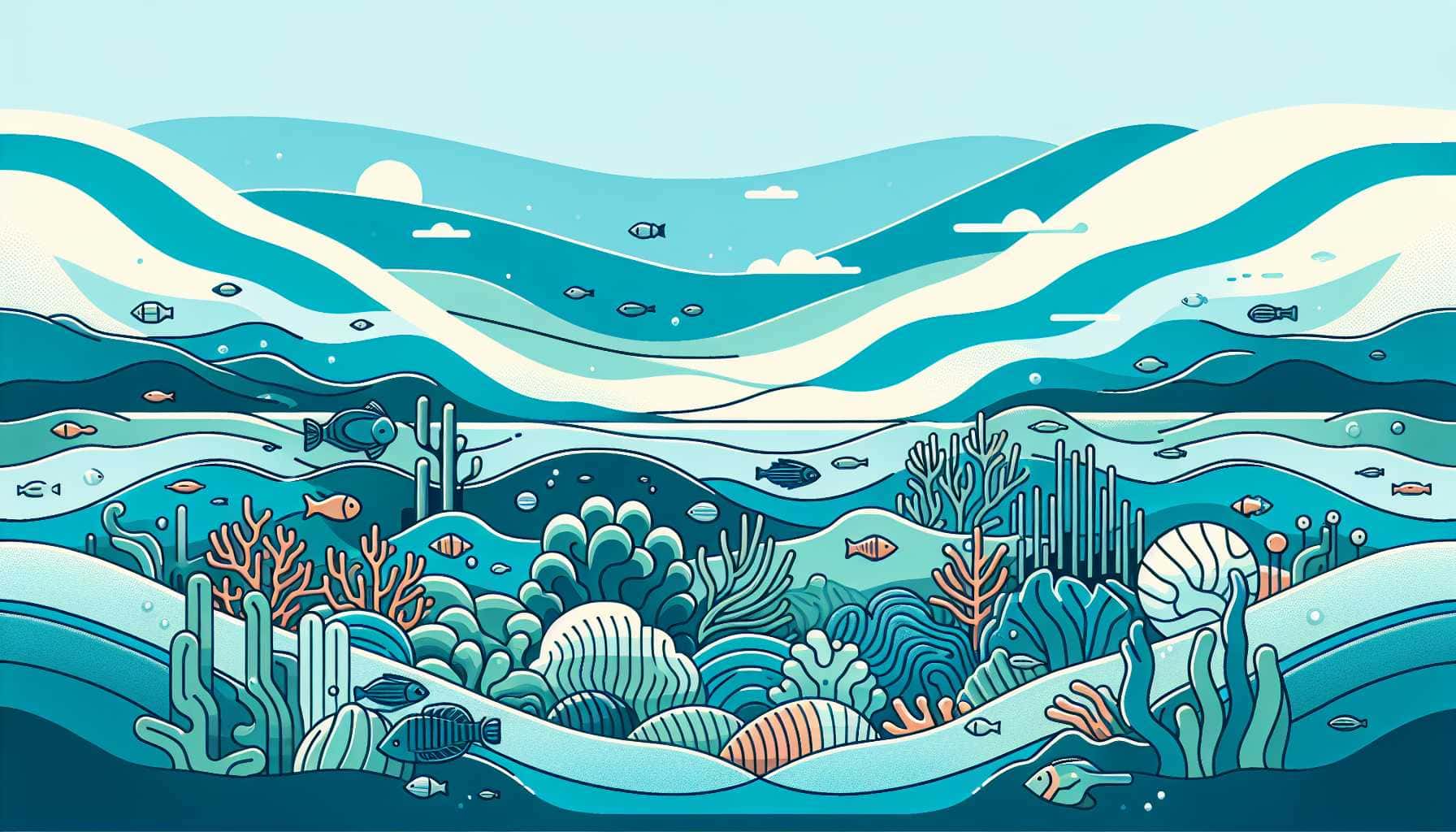 Illustration of serene ocean ecosystem