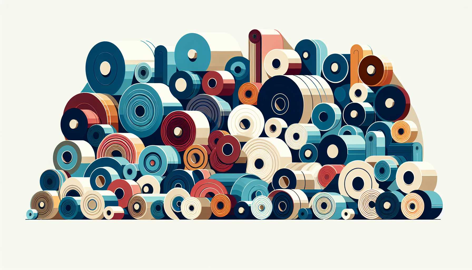 Illustration of fabric rolls