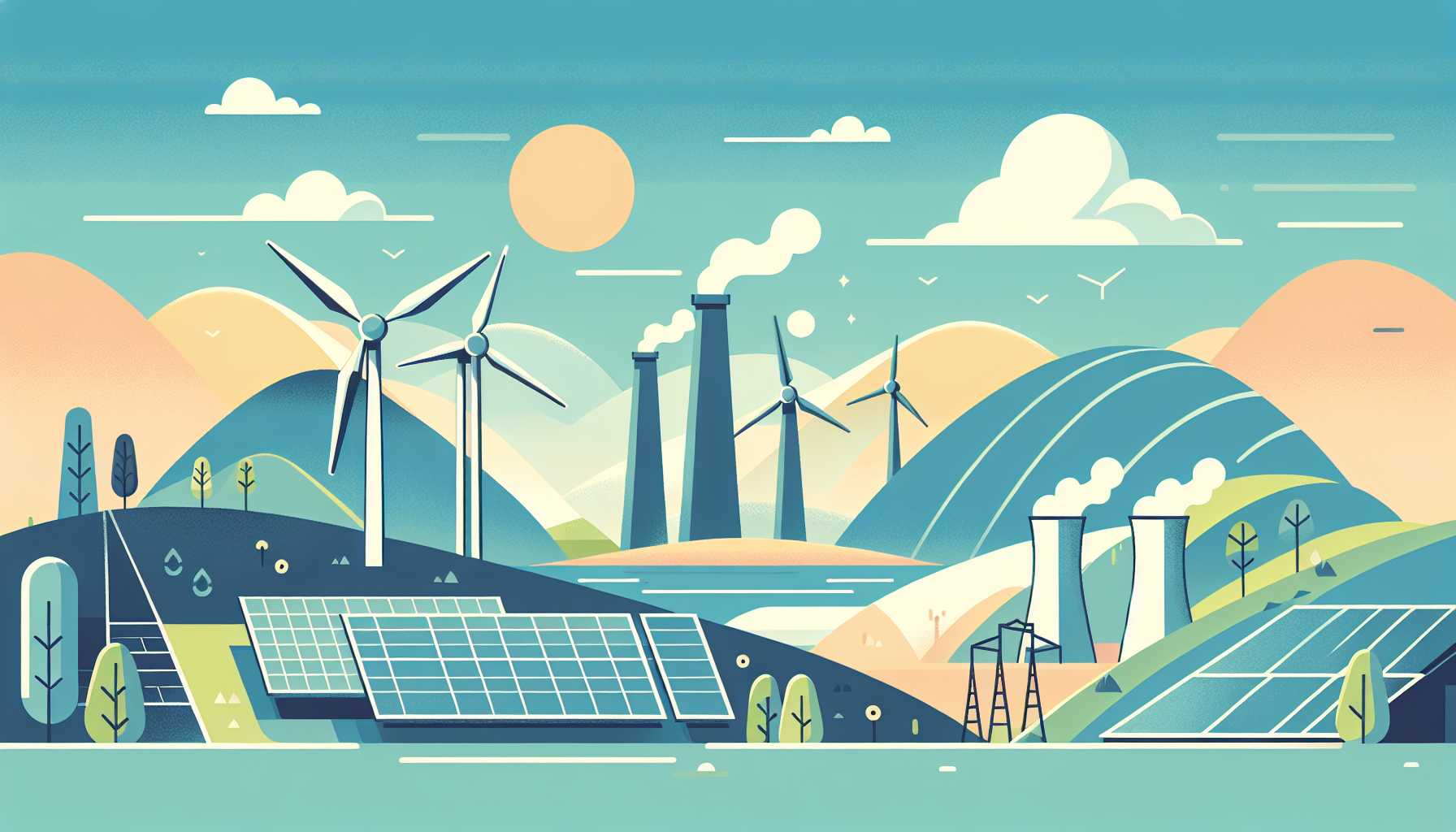 Illustration of renewable energy landscape