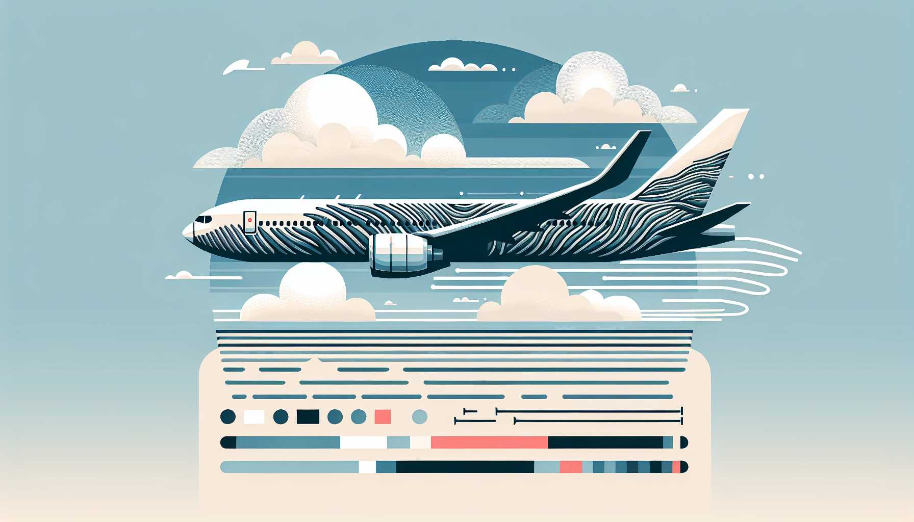 Illustration of a Boeing 767 with shark skin pattern
