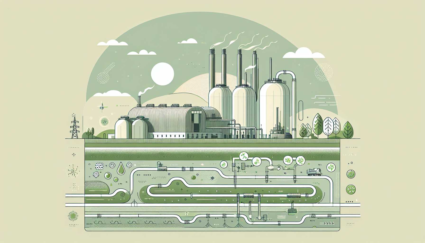 Illustration of a carbon transformation facility
