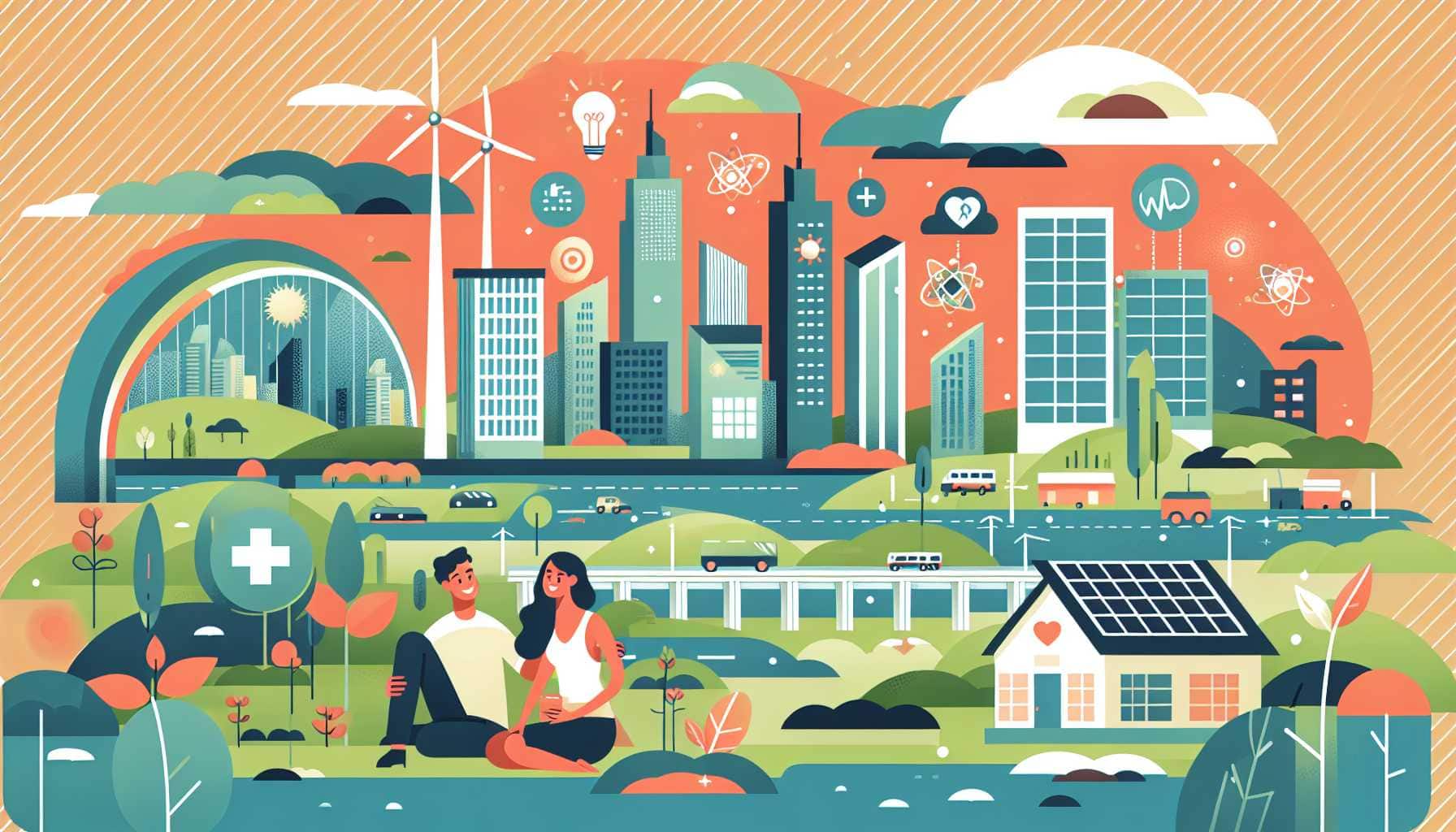 Illustration of diverse community scenes