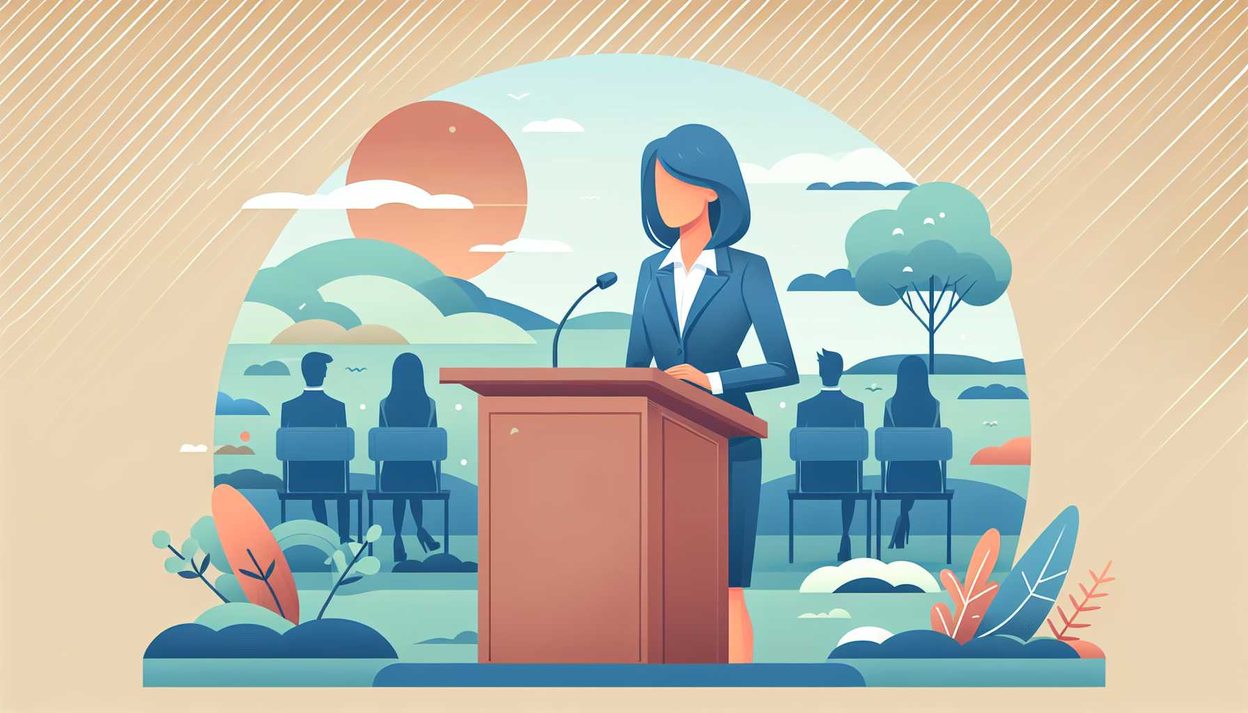 Illustration of a podium speaker