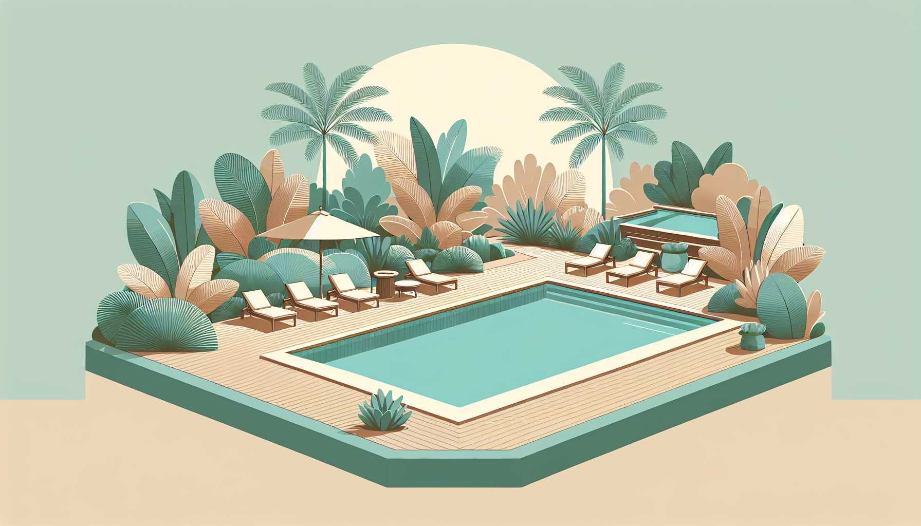 Illustration of a tropical villa