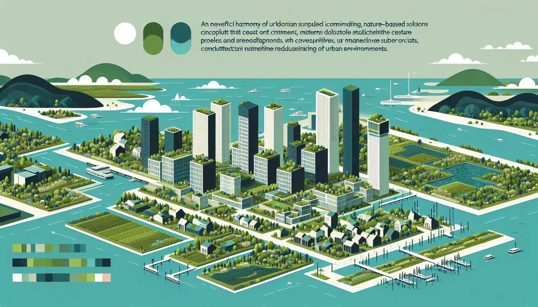Illustration of a city with nature