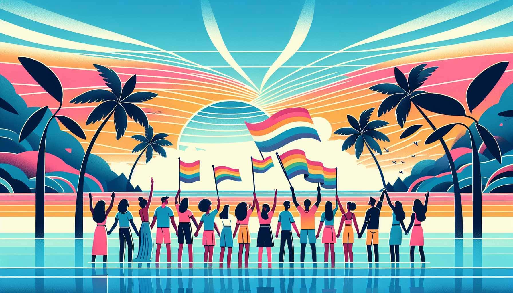 Illustration of diverse group celebrating