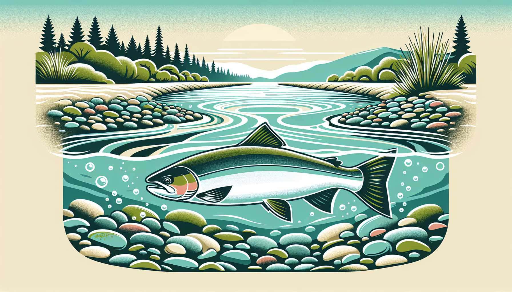 Illustration of adult Chinook salmon