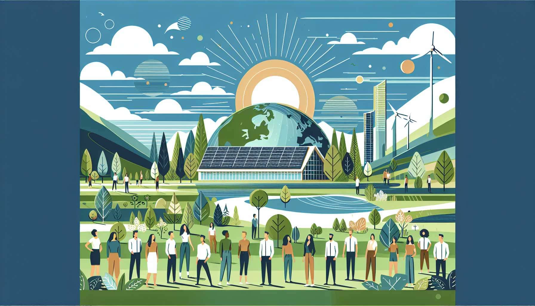 Illustration of diverse people in nature