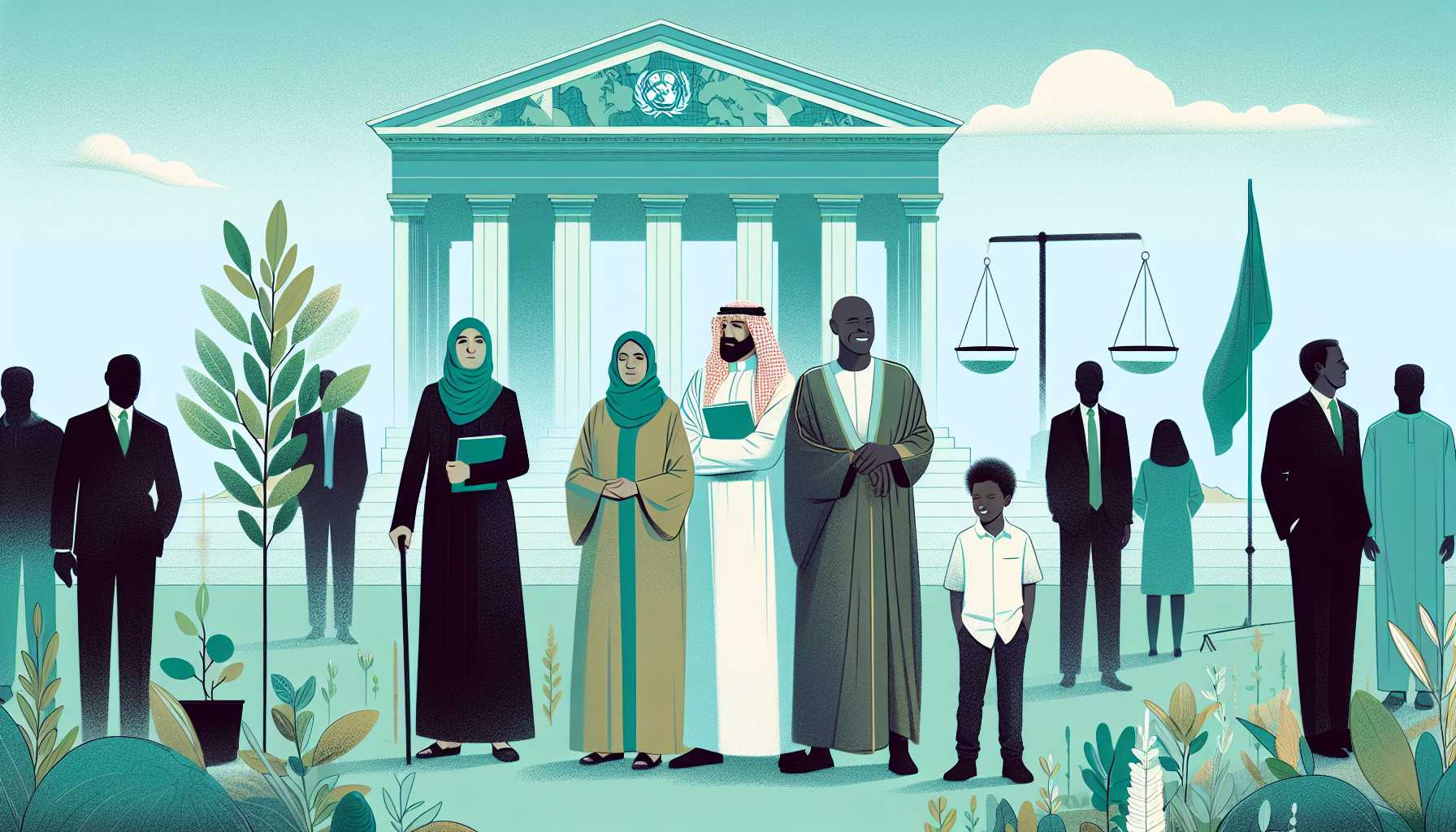Illustration of diverse activists celebrating