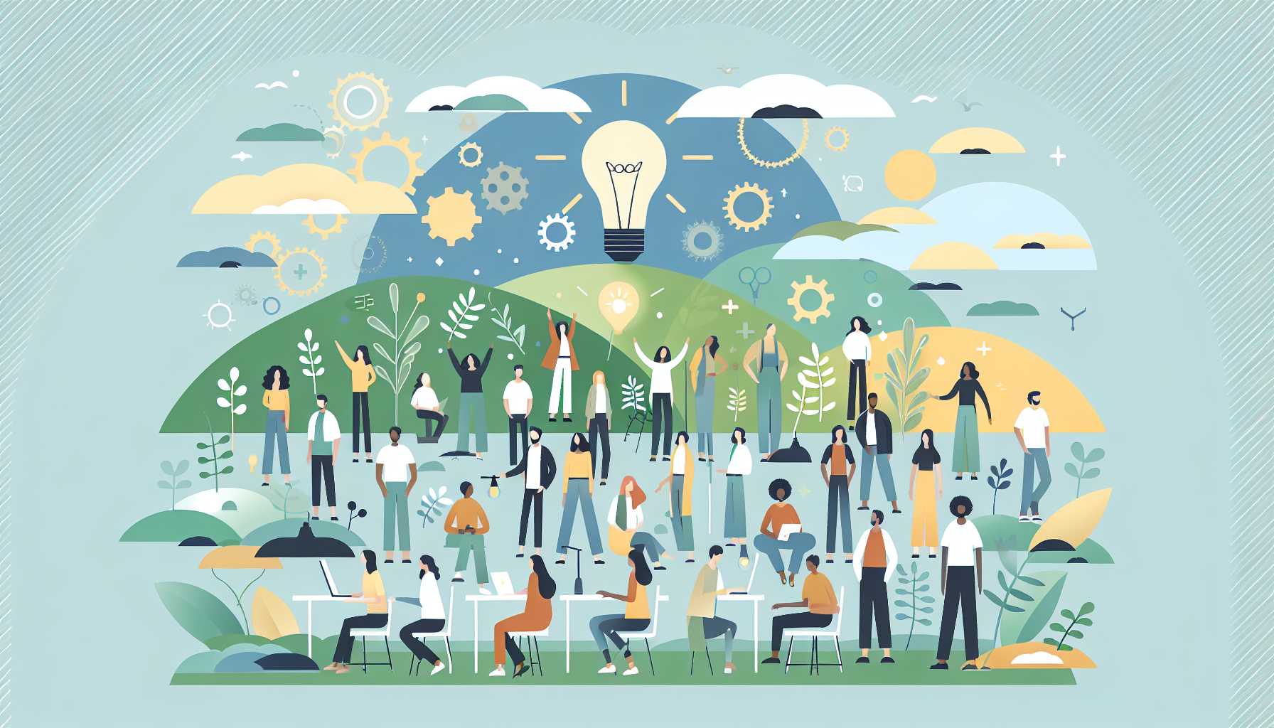 Illustration of diverse community collaboration