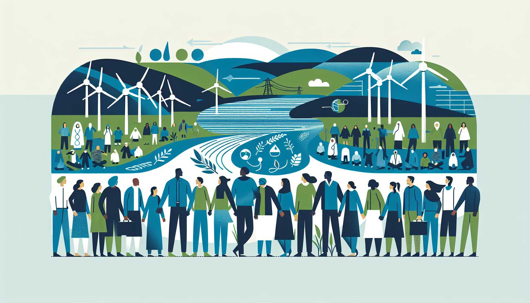 Illustration of diverse people united