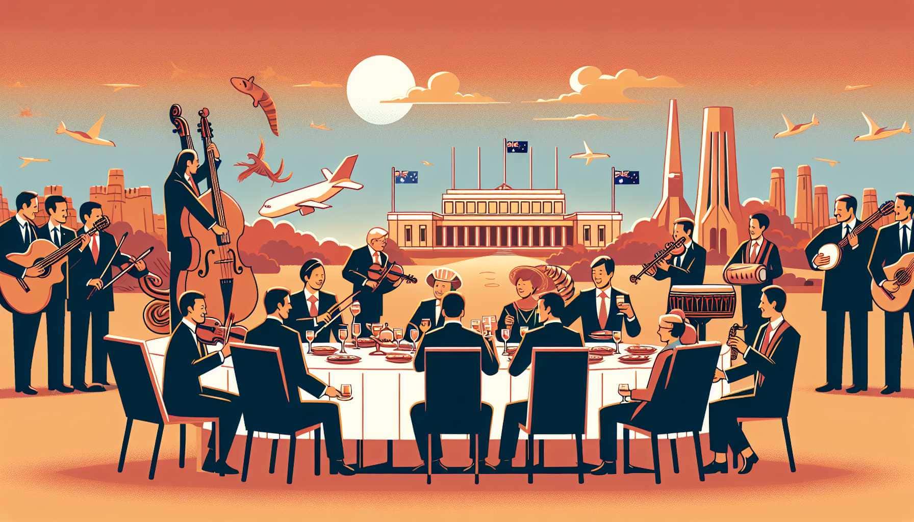 Illustration of cultural exchange scene