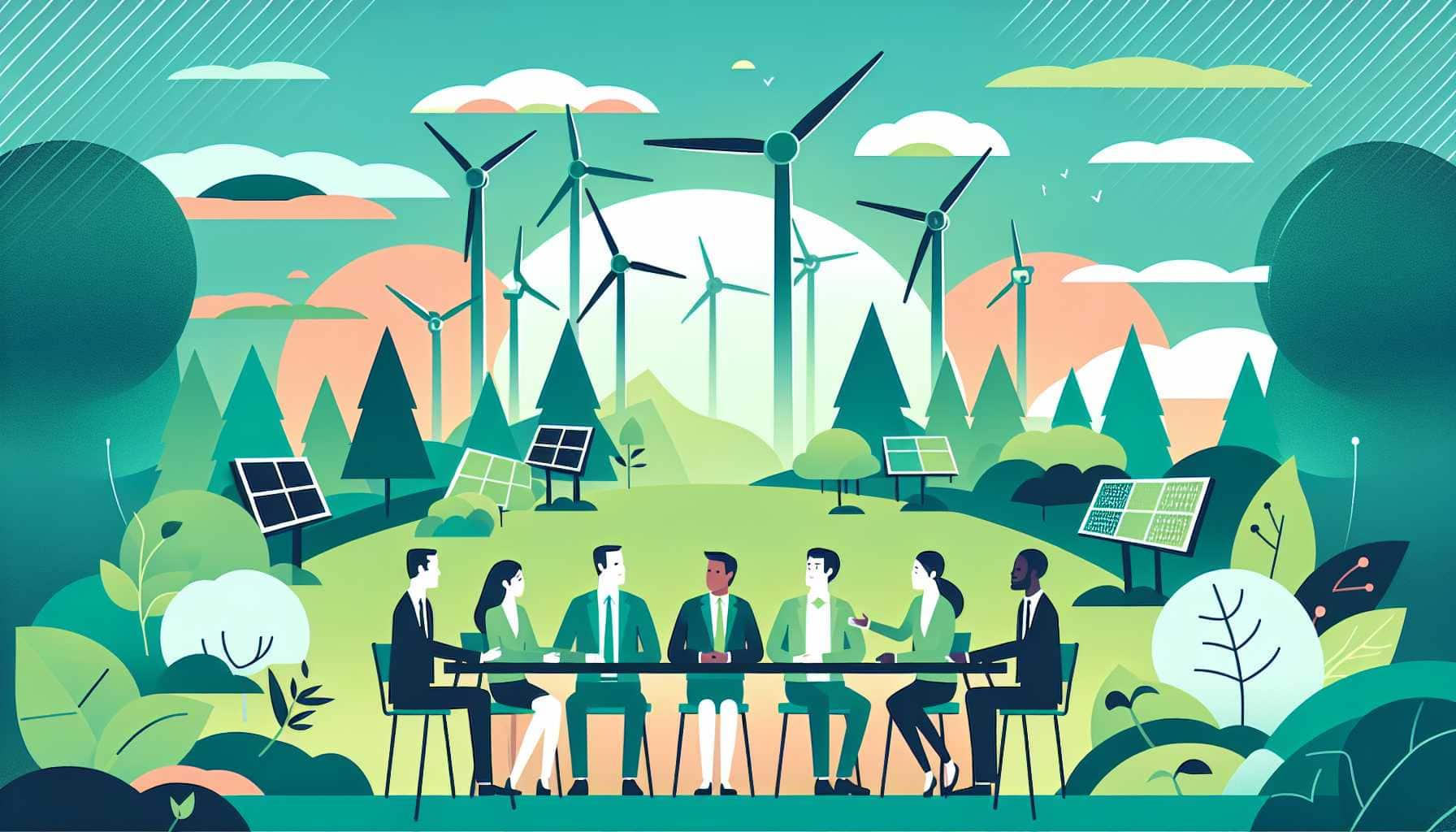 Illustration of diverse leaders collaborating
