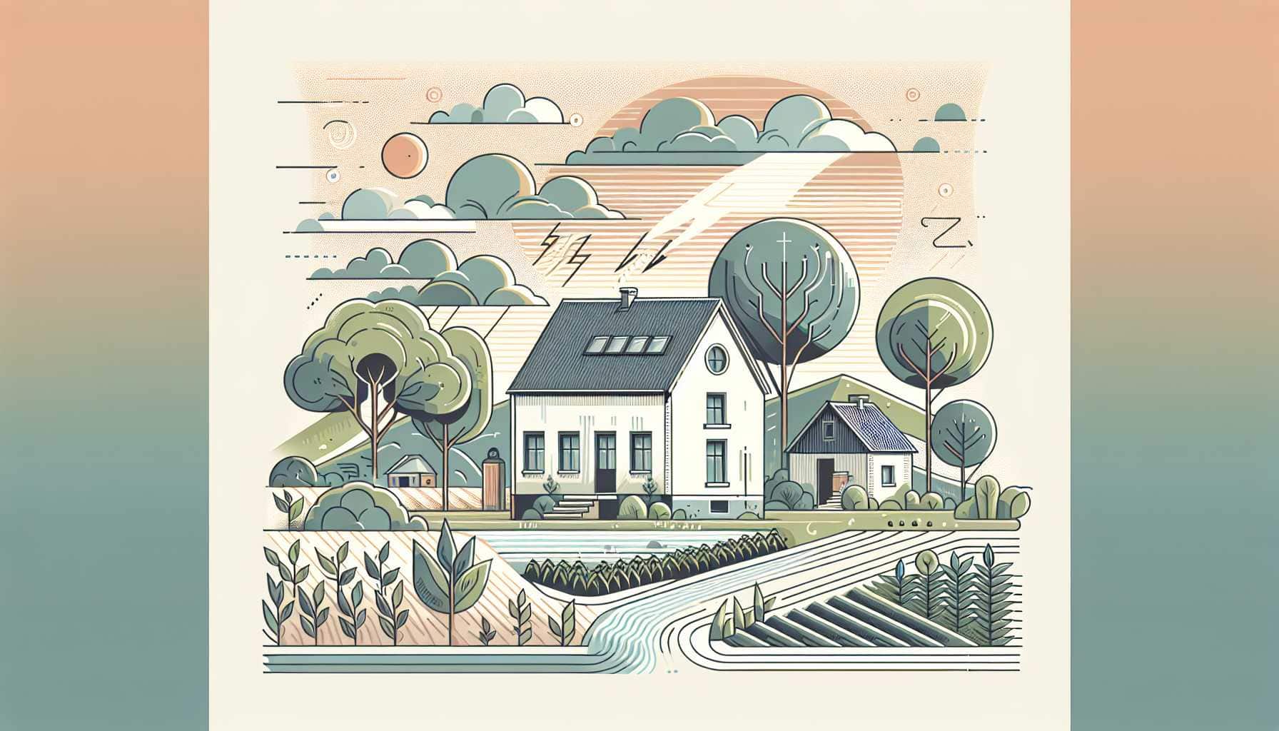 Illustration of a sustainable building