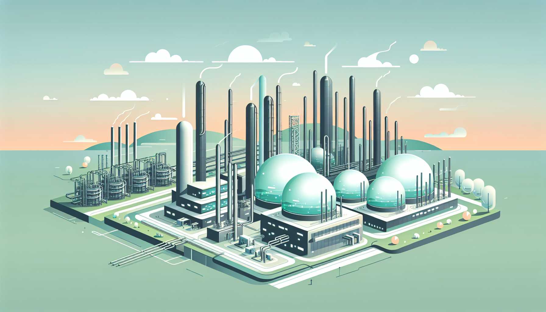 Illustration of futuristic carbon capture