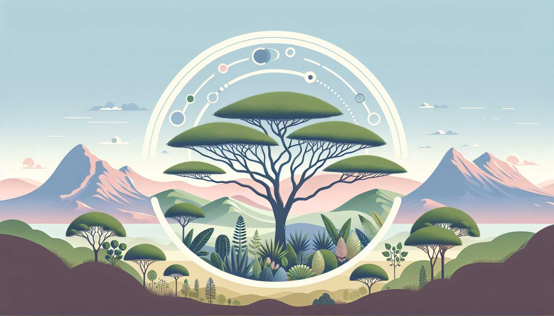 Illustration of Ficus wakefieldii trees