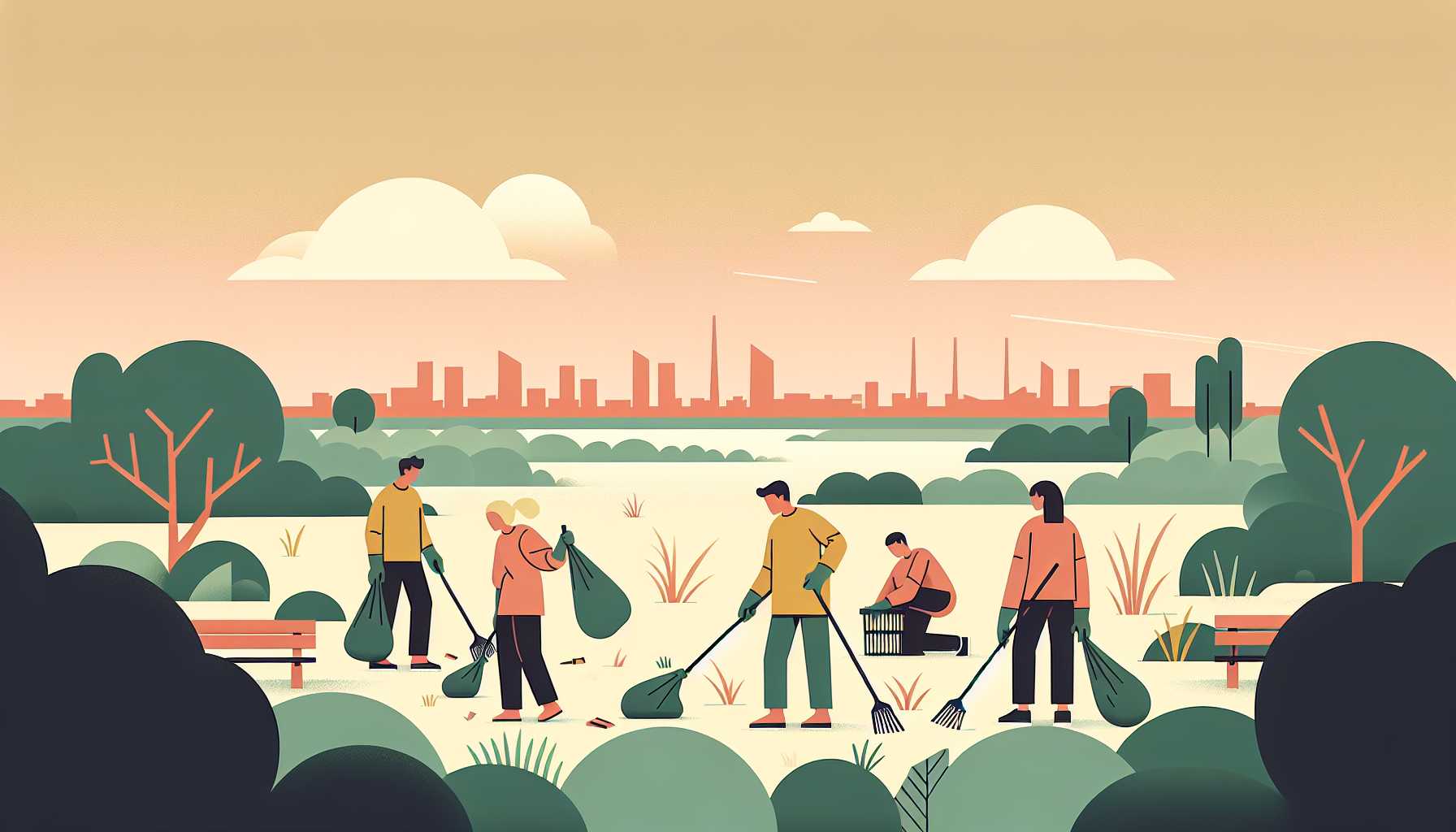 Illustration of litter picking competition
