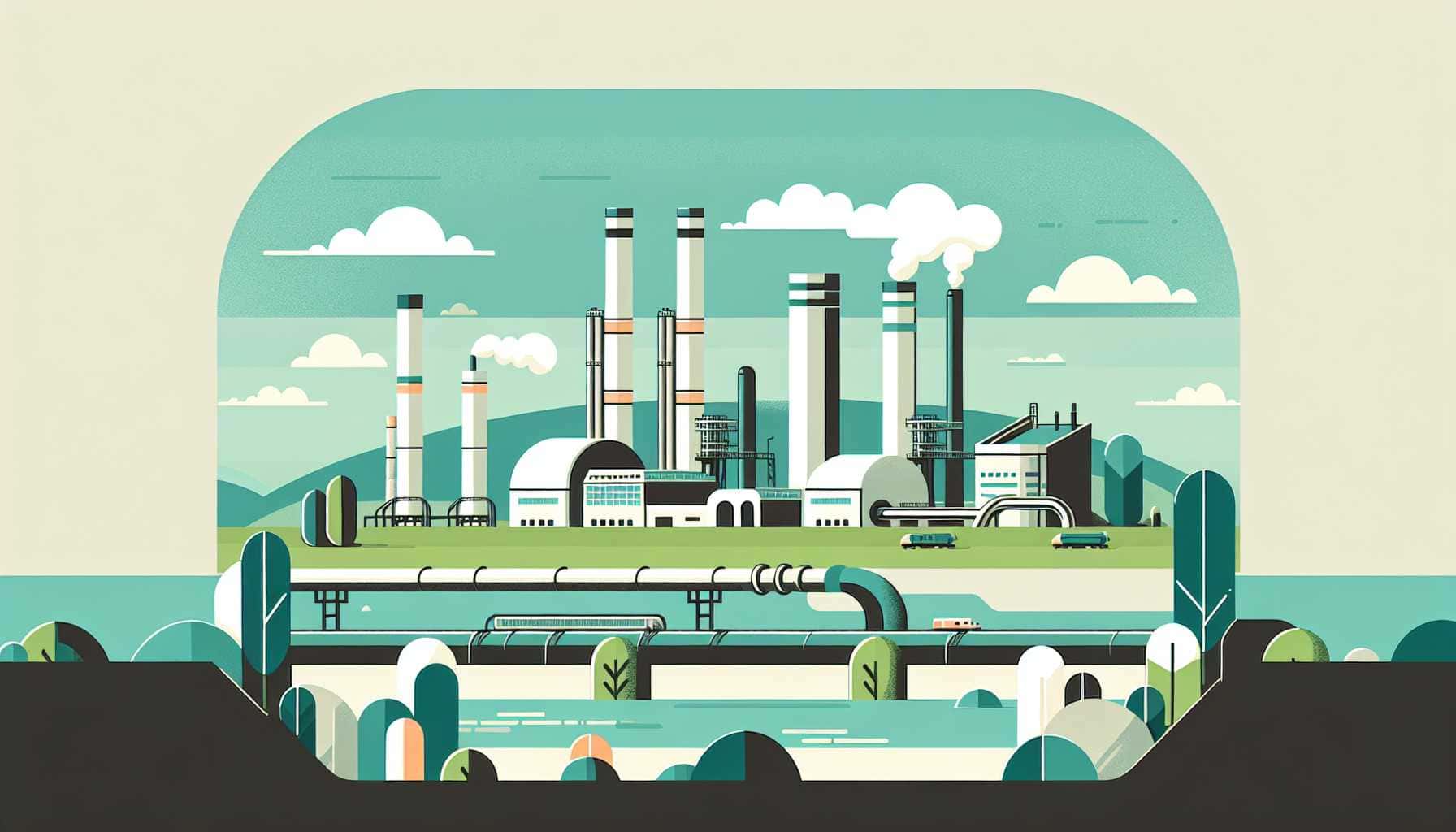 Illustration of industrial innovation scene