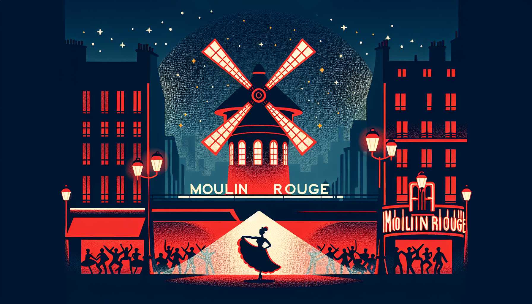 Illustration of Moulin Rouge windmill
