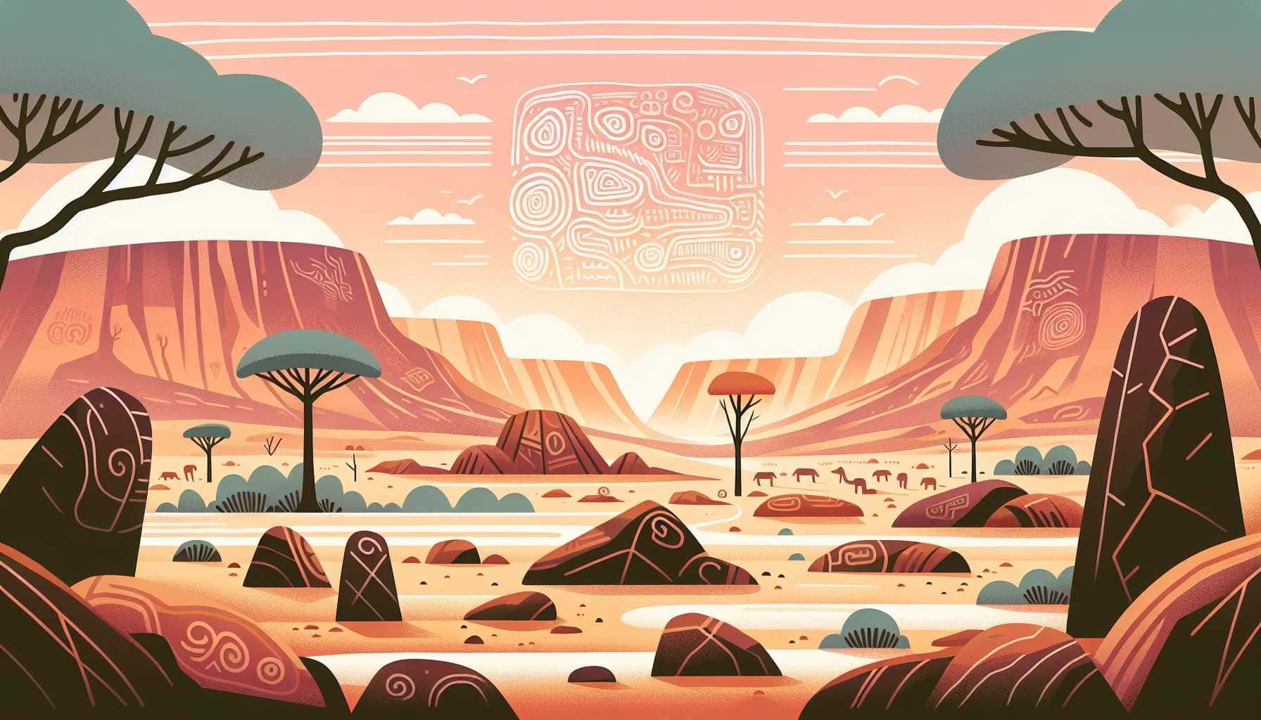 Illustration of ancient rock art