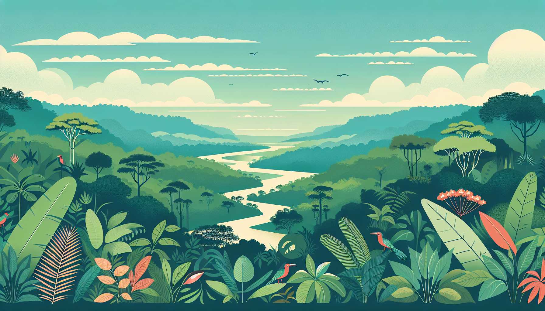 Illustration of vast Amazon rainforest