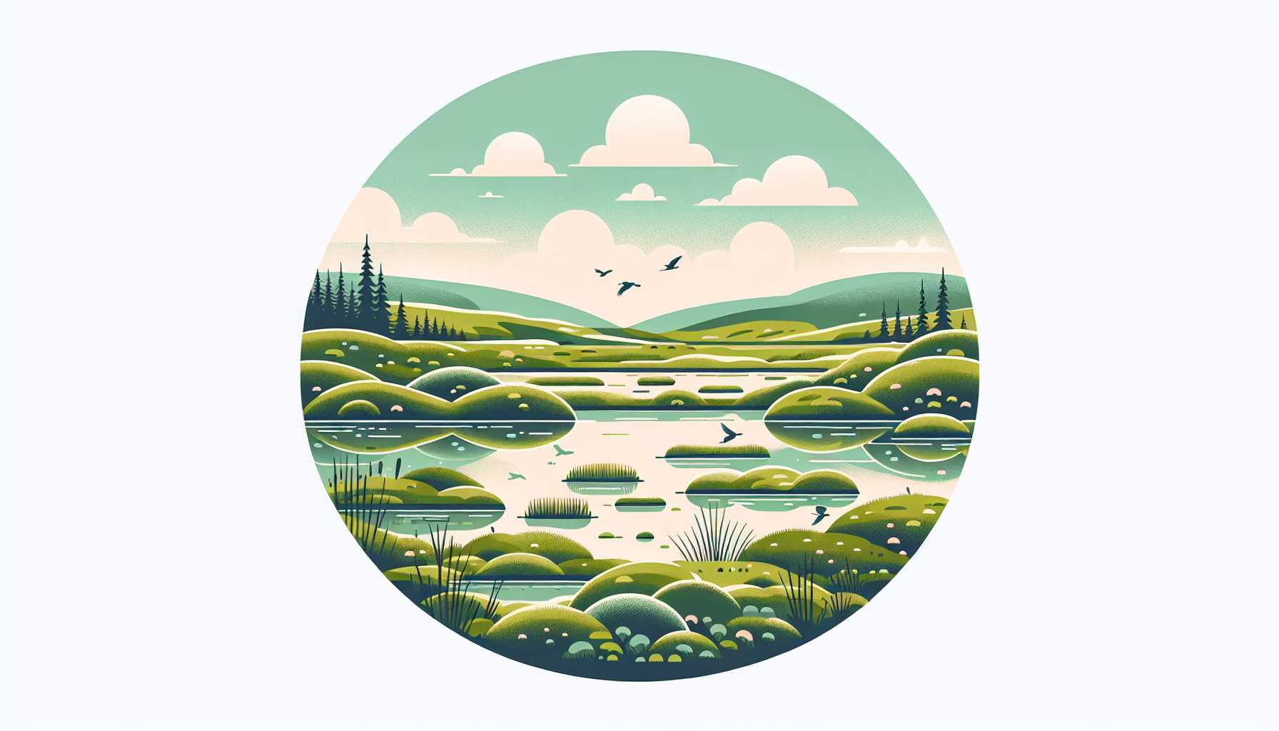 Illustration of a restored peatland