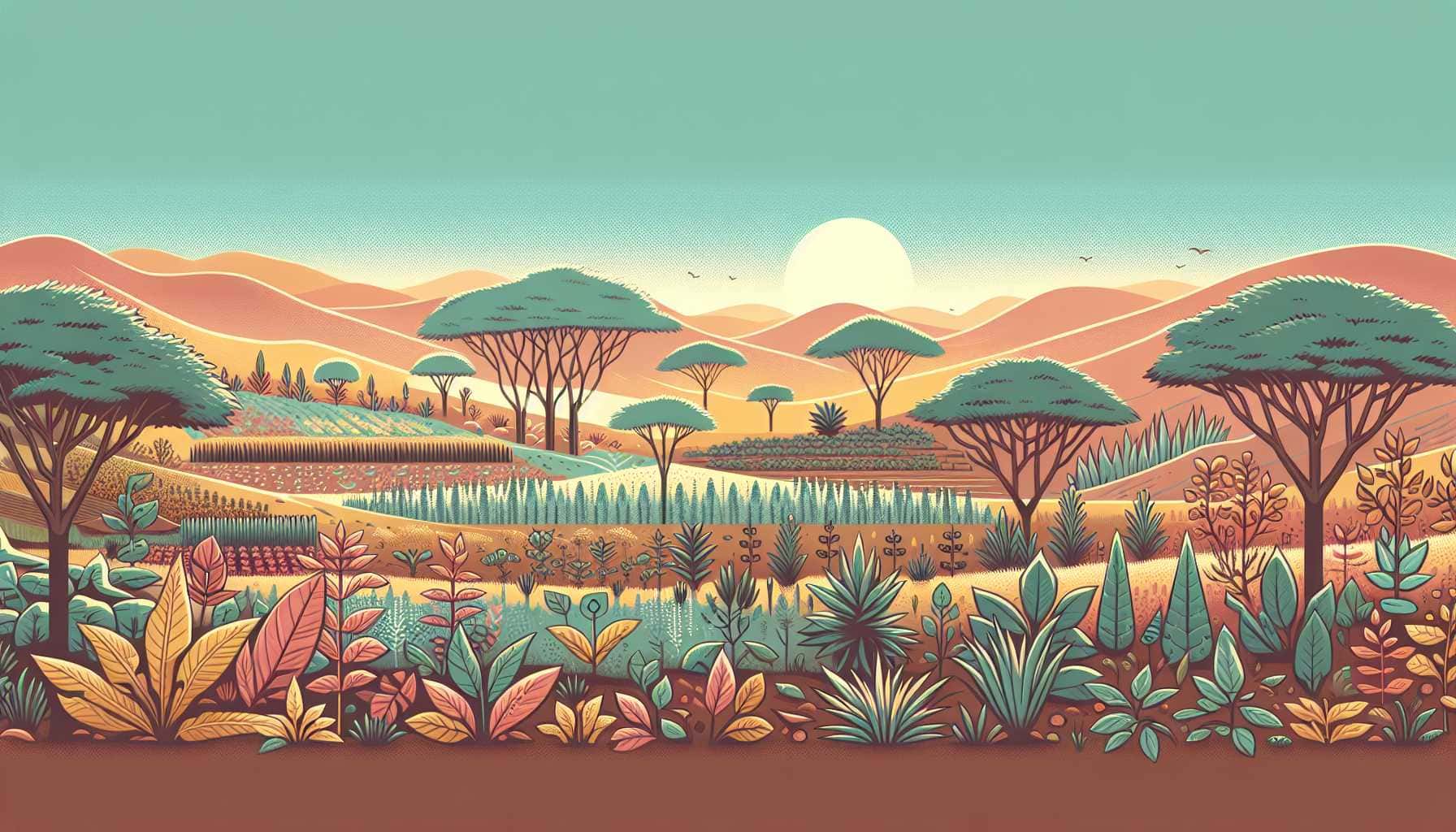 Illustration of a regenerative agroforestry initiative