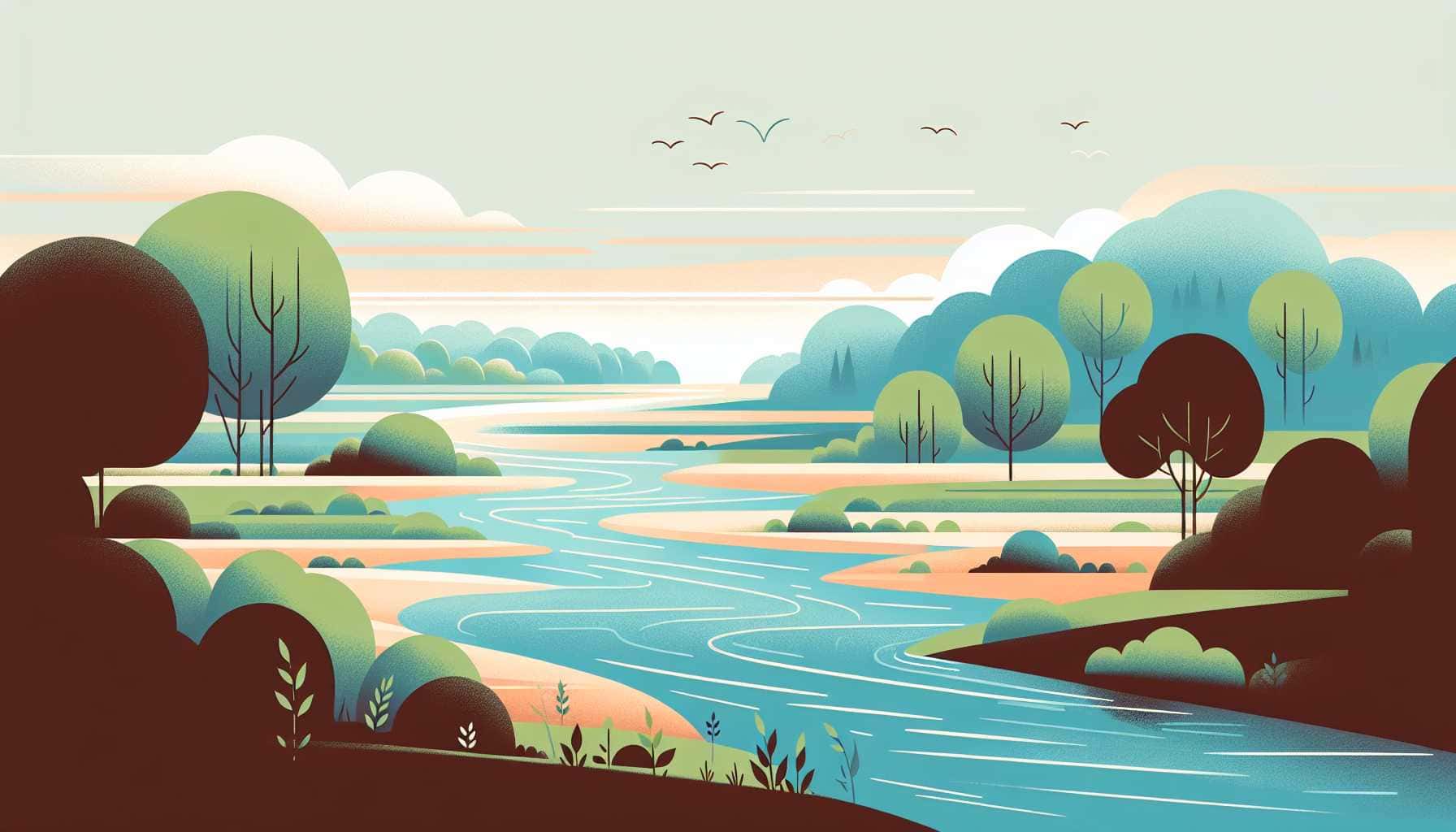 Illustration of River Ouse flowing