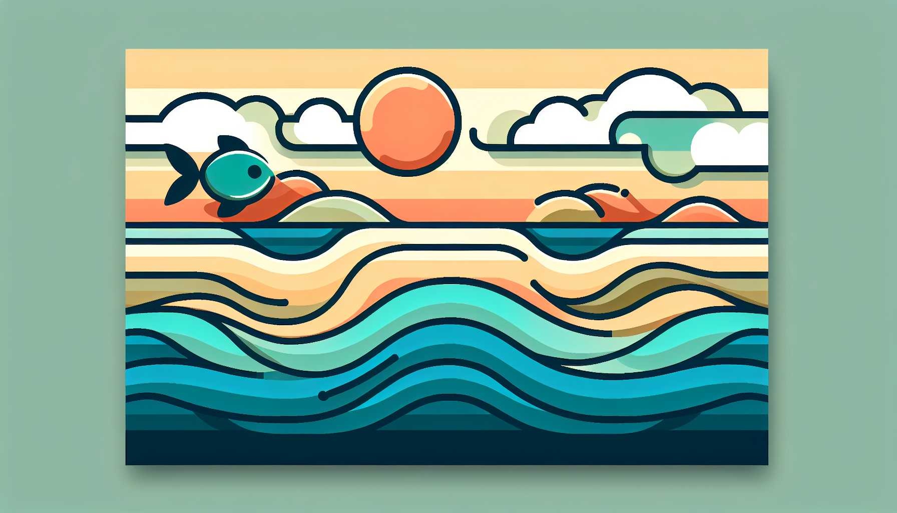 Illustration of a fish in nature