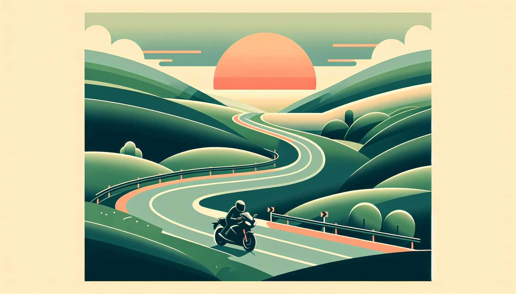 Illustration of a motorcycle on a road