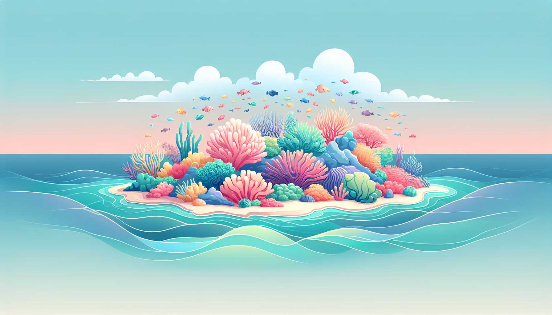 Illustration of a vibrant coral reef